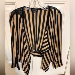 Love Culture Black and Tan Striped Top